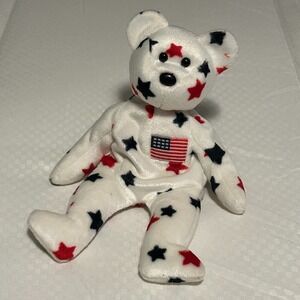 TY Original Beanie Baby Glory The Bear Plush Toy Rare No‎ Tag 90s Retired